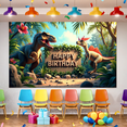 thumbnail image 5 of LUUFILx Dinosaur Birthday Party Backdrop Happy Birthday Banner Background Safari Jungle Photography Props Decorations Kids Party Supplies Celebration, 5 of 8