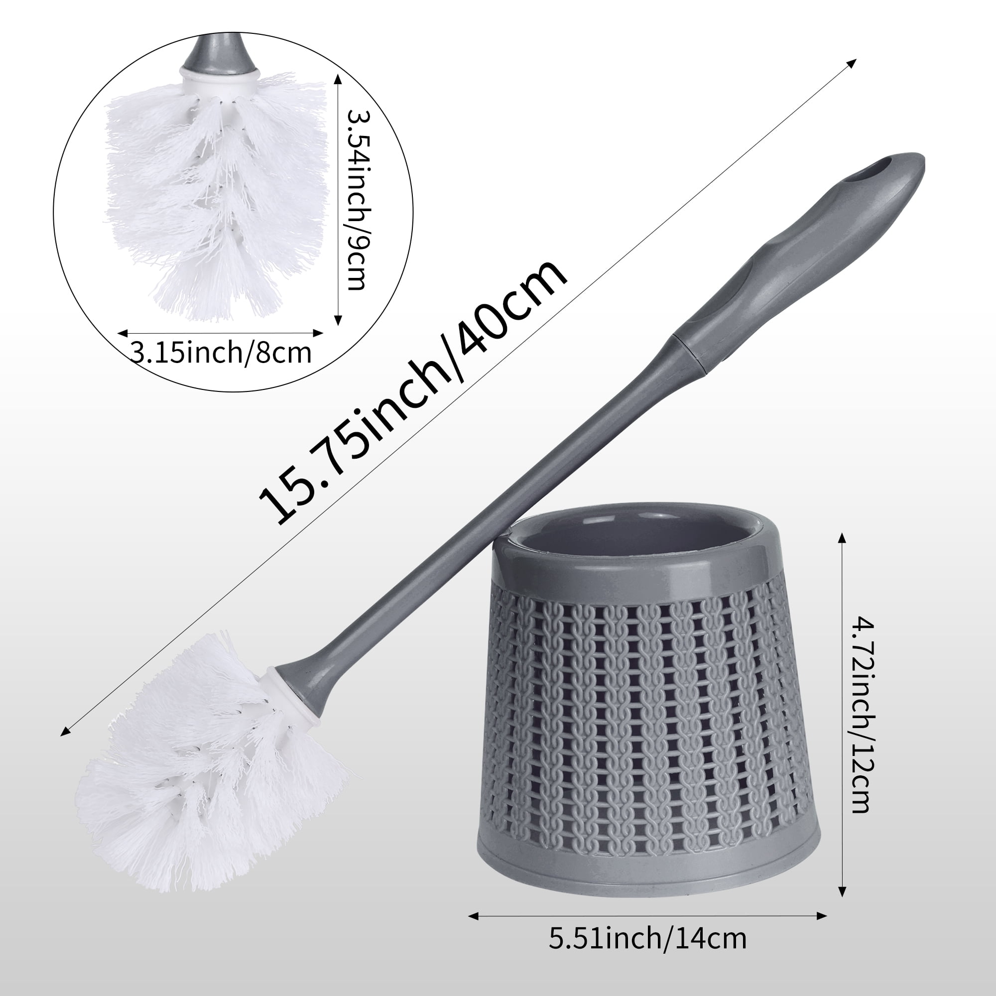 Unique Bargains Toilet Brush Long Handle Flexible Brush Head Gray 1 Pc
