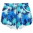 thumbnail image 2 of Women 4th of July Board Shorts Hawaiian Tropical Print Beach Swim Shorts with Pockets, 2 of 10