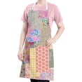 thumbnail image 5 of Pioneer Flower Floral Print Pattern Apron-Garden Aprons for Women with Pockets-Cotton Linen Waterproof Kitchen Cooking Gardening Aprons Adjustable for Kitchen,Cooking,BBQ and Salon 33x27 Inch, 5 of 7