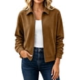 thumbnail image 4 of Tqcoqu Faux Suede Bomber Jacket for Women Fall Fashion 2026 Casual Zip Up Oversized Trendy Winter Clothing Outerwear Coats, 4 of 8