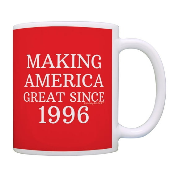 ThisWear 30th Birthday Gifts For All Making America Great Since 1996 Birthday Mug Birthday Gifts 11oz Ceramic Coffee Mug with Handle Red