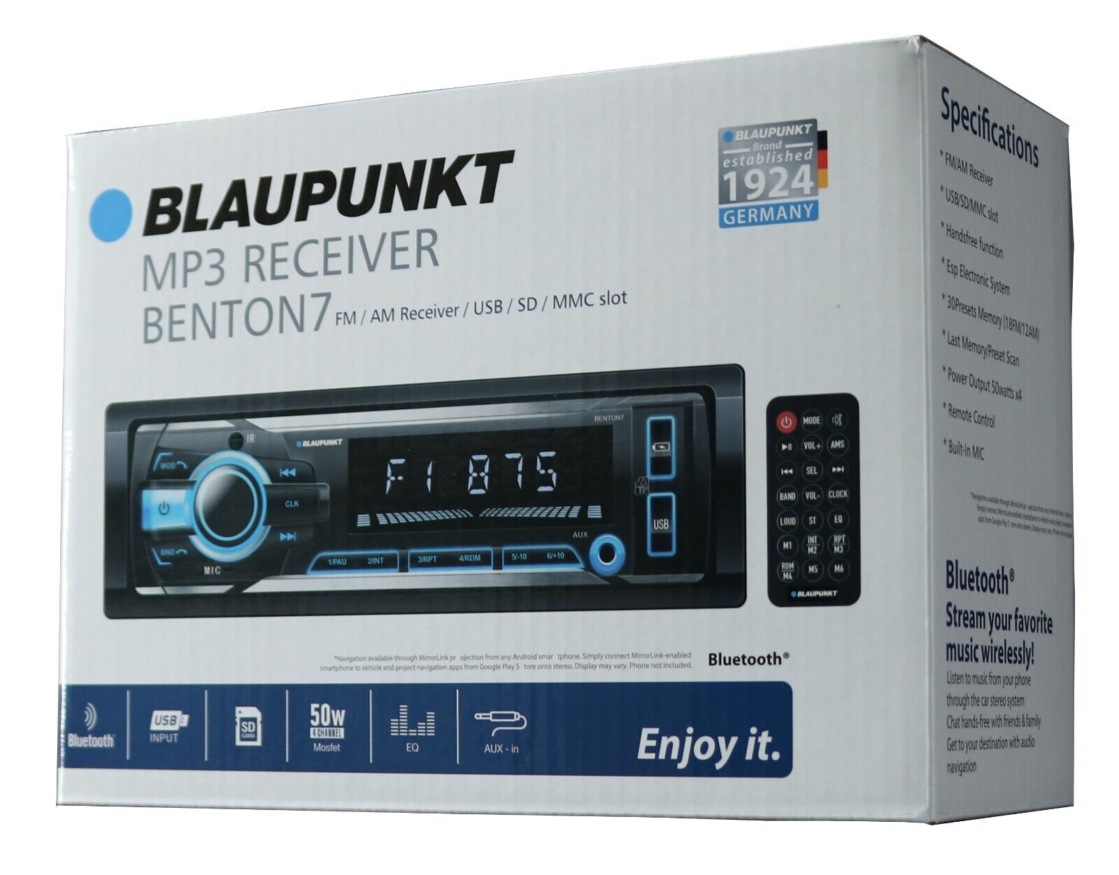 Blaupunkt 1-Din MP3 Car Audio Bluetooth Receiver + 4x Pioneer TS-F1634R 6.5" Bundle - image 5 of 5