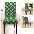 thumbnail image 3 of 4 Pieces Dining Chair Covers, Stretch Washable Geometric Pattern Chair Slipcovers, for Dining Room Kitchen Home Hotel Table Banquet Sets, Olive Green, 3 of 6