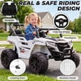 thumbnail image 3 of Ktaxon 12V Kids Electric Ride On Car w/ Parent Remote Control, Bluetooth, Lights, 3 Speeds, Powered Wheel Ride On Toy for Boys & Girls Ages 2-6, White, 3 of 9