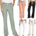 thumbnail image 3 of Women's Cotton Linen Pants Beach Pant, 3 of 4