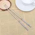 thumbnail image 3 of Metal Non-Slip Design Retro Blue White Porcelain Pattern Stainless Steel Chopsticks Sticks Convenient, 3 of 9