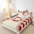 thumbnail image 4 of jejeloiu Red Monogrammed D Full Size Sheets,Boys Ball Games Bed Sheets For Baseball Boys 4 Pieces, 4 of 7