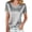 Gray, variant on Staron Women's Casual V-Neck Short Sleeve Top Mesh Rhinestone Blouse Fashion Party Vacation T-Shirt, Beige S