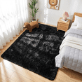 thumbnail image 7 of LUOVEN 6 x 9 Soft Fluffy Area Rug, Shaggy Indoor Plush Carpet for Living Room Bedroom Dorm Decor, Black, 7 of 7