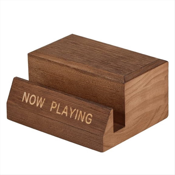 Rollbacks & More Wooden Vinyl Record Holder Display Stand - Tabletop Now Playing Album Cover Holder- Single CD LP Shelf