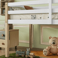 thumbnail image 5 of PAPROOS Solid Wood Twin-Size Low Loft Bed with Ladder, White+Natural, 5 of 7