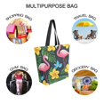thumbnail image 7 of FORMRS Womens Canvas Tote Bag with Zipper Inner Pocket Shoulder Handbag, Flamingo Floral Pattern, 7 of 7