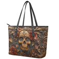 thumbnail image 3 of ZUXONGSY Skull Rose Print Top Handle Bag for Women Waterproof Top Handle Satchel Portable Travel Purse with Handle for Dating Shopping, 3 of 6