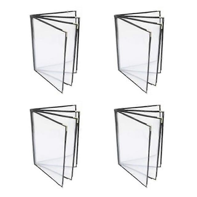 4PCS Menu Covers, Menu Covers 8.5X11Inch, Menu Holder 4 Page 8 View, Restaurant Menu Covers for A4