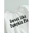 thumbnail image 4 of Springcmy Toddler Baby Boy Halloween Outfits Letters Print Long Sleeve Crewneck Sweatshirt Tops Drawstring Pants 2pcs Clothes Set Grey 0-6 Months, 4 of 7