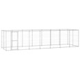 thumbnail image 1 of vidaXL Chenil Extérieur pour Chien en Acier Galvanisé 16,94 M2, 1 of 4