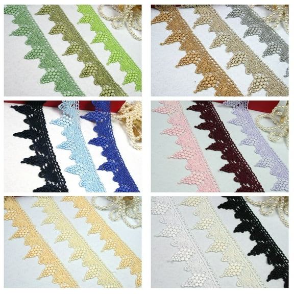 Kiddo 2.75" Venice Lace Olive Yellow Green Lilac Gold Gray White Blue by Yard