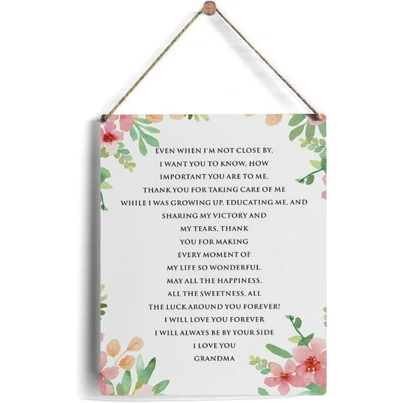 8x10 Inch Grandma Sign Gifts, Floral Grandma I Want To Know I Love You Wooden Signs For Mother'S Day Birthday Grandma Wood Plaque Hanging Sign Home Decor