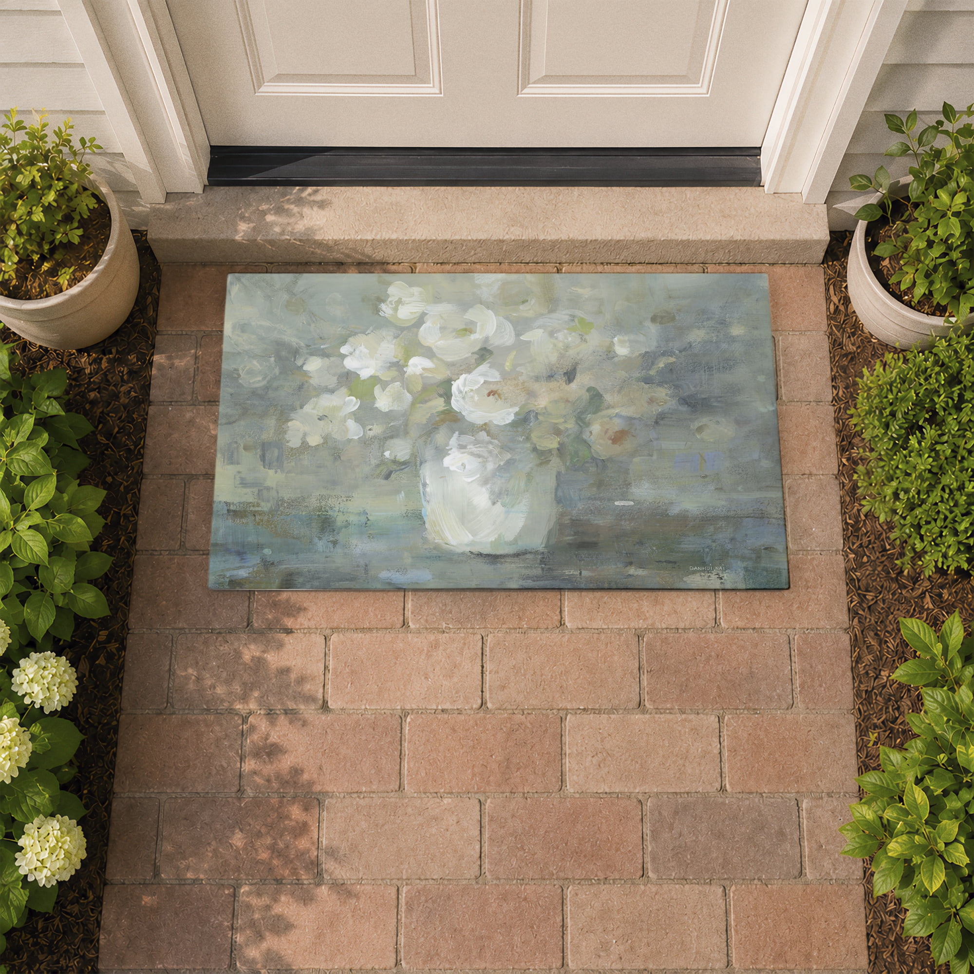 Stupell Industries Floral Memory in Soft Tones Printed Outdoor Door Floor Mat, design by Danhui Nai