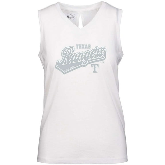 Women's Levelwear White Texas Rangers Paisley Sweep V-Neck Tank Top