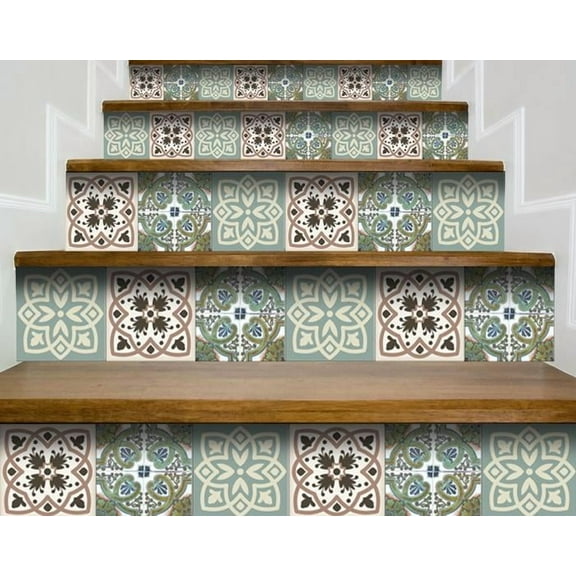 HomeRoots 390862 8 x 8 in. Vintage Sage Mosaic Peel & Stick Removable Tiles