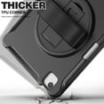 thumbnail image 5 of Dteck Case for iPad Air 11 Inch 2024 / iPad Air 5th 4th Gen 10.9" / iPad Pro 11 (2022/2020/2018) with Pencil Holder,Heavy Duty Silicone Hybrid Rugged Case with Rotating Stand Hand Strap,Black, 5 of 7