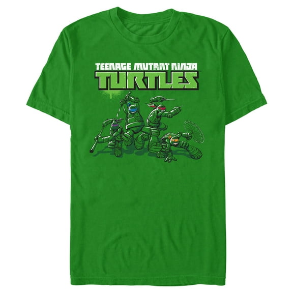 Men's Teenage Mutant Ninja Turtles Fight Scene Logo Graphic T-Shirt