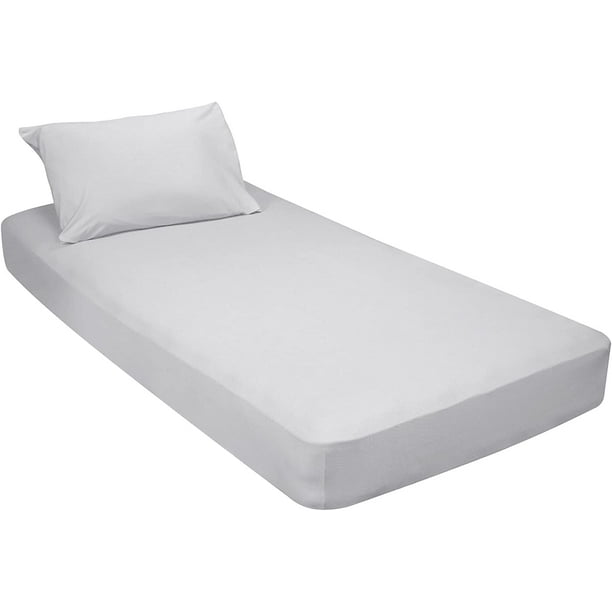 Gilbin Jersey Knit Cotton Fitted 2 pc. Cot Size Camp Sheet & Pillowcase