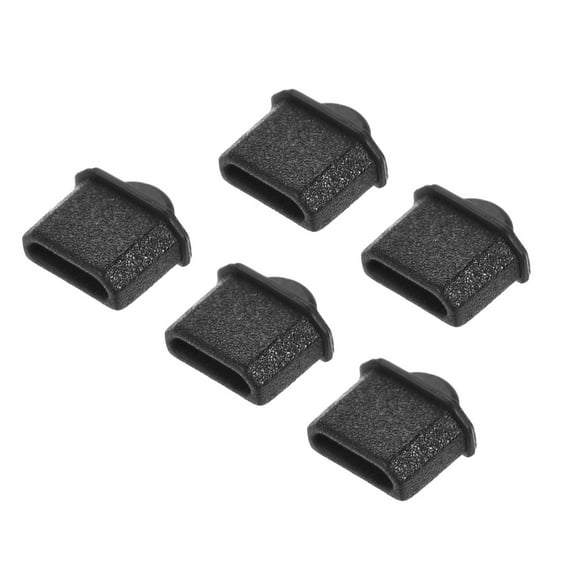 Silicone Micro  Male Port Anti-Dust Stopper Cap Cover Black 5PCS