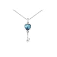 thumbnail image 1 of Collar Llave MOLA Baño de Rodio Cristal Swarovski Azul, 1 of 2