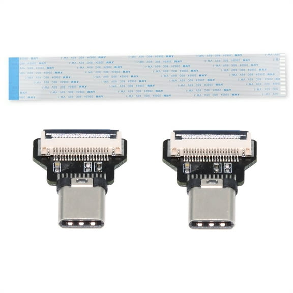 FVH OTG USB-C Type-C Male Host to Type-C Male Target Data Flat Slim FPC Cable 13cm for FPV Disk Phone Laptop