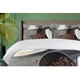 thumbnail image 4 of Ambesonne Espresso Grey Duvet Cover Sets, Poured Coffee Beans, 2-Queen, Brown Grey White, 4 of 7