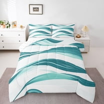 Castle Fairy Boys Girls Stripes Twin Comforter Sets,Abstract Gradient Lines Bedding Set
