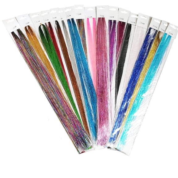 Msgweeeg Colorful Sequined Hair Strands for Weaving Parties Music Festivals Sparkly Hair Highlights Fashionable Event Accessory DIY Hairstyle Decoration Fun Stylish Look