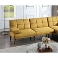 thumbnail image 3 of Miekor Furniture Mustard Polyfiber Adjustable Tufted Sofa Living Room Solid wood Legs Comfort Couch W5UAHD, 3 of 9