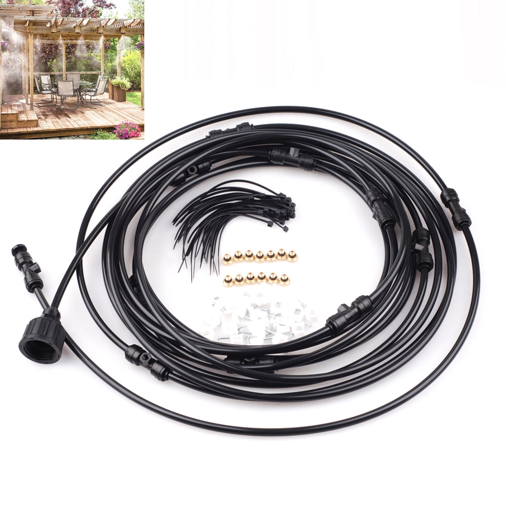 US 30FT Misting Cooling System Fan Cooler Patio Garden Water Mister Mist Nozzles 