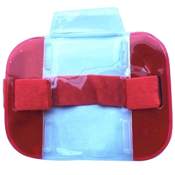 Qarigey 2 piezas de soporte de insignia de brazo de PVC correa ajustable de repuesto portátil alta transparencia hombres mujeres impermeable bolsa de Carteras Rojo Qarigey BFH000390-03