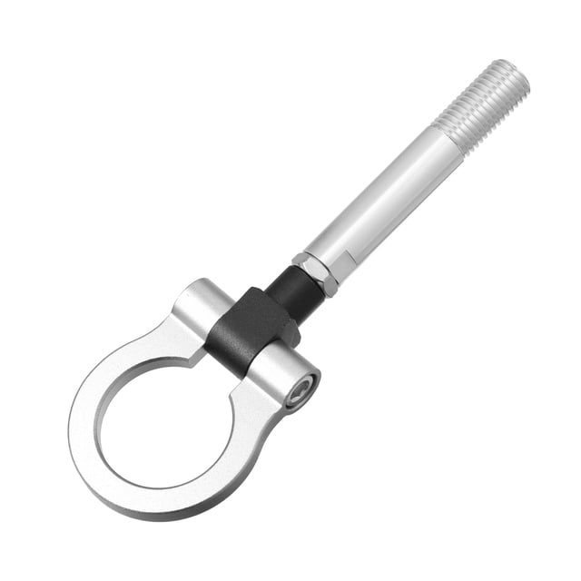 Tono de plata de aleación de alupara Minio redondo delantero trasero parachoques gancho de remolque tornillo para Hyundai Veloster 2012-2017
