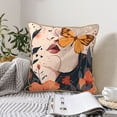 thumbnail image 4 of KLL Butterfly Floral Elegance Decorative Throw Pillow Covers Velvet Soft for Couch Sofa Bedroom Living Room Outdoor (No pillow core)- 18"x18", 4 of 5