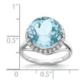 thumbnail image 2 of Sterling Silver Rhodium White Topaz & Light Swiss Blue Topaz Ring - Size 7, 2 of 2