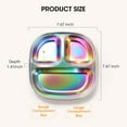 thumbnail image 4 of Stainless Steel Kids Plates Pack of 4 Divided Toddler Plates with Lids Rainbow Color BPA Free, 4 of 7