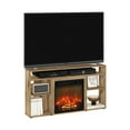 thumbnail image 4 of Furinno Jensen Corner TV Stand with Fireplace for TV up to 55 Inches, Flagstaff Oak, 4 of 7