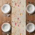 thumbnail image 4 of Pastoral Vintage Botanical Table Runner 90 Inches Long, Spring Summer Floral Cotton Linen Table Runners Dresser Scarves, Decorative Fabric Tabletop Scarf Furniture Cover for Home Dinner Party 13"x90", 4 of 8
