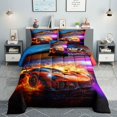 thumbnail image 1 of Lightweight Honeycomb 3-Piece Bedding Set For Teen Boys, Modern Bedding Quilt Set With Geometric Decor, Microfiber Lightweight, 1 of 1