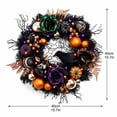 thumbnail image 2 of Halloween Wreath with Artificial Pumpkin Handmade Dry Twigs Black Pumpkin Orange Berries, 15.7 Inch Front Door Halloween Decorations for Indoor Outdoor Home Halloween Festival Decoration, 2 of 8