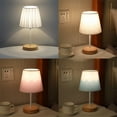 thumbnail image 3 of Small Table Lamp for Bedroom, Bedside Lamps for Nightstand, Wood Night Stand Light Lamp for Kids Room Living Room,White, 3 of 7
