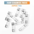 thumbnail image 3 of Unique Bargains 25pcs Car 15A Quick Blow Glass Tube Fuses Breaking Voltage 250V 5x20mm 0.2x0.79 Inch Fuse Glass Tubes, 3 of 6