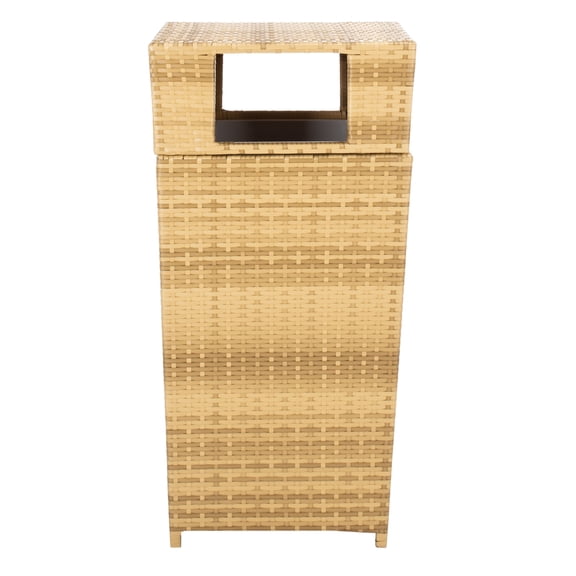SAFAVIEH Mazeli Outdoor Patio Trash Bin, Natural