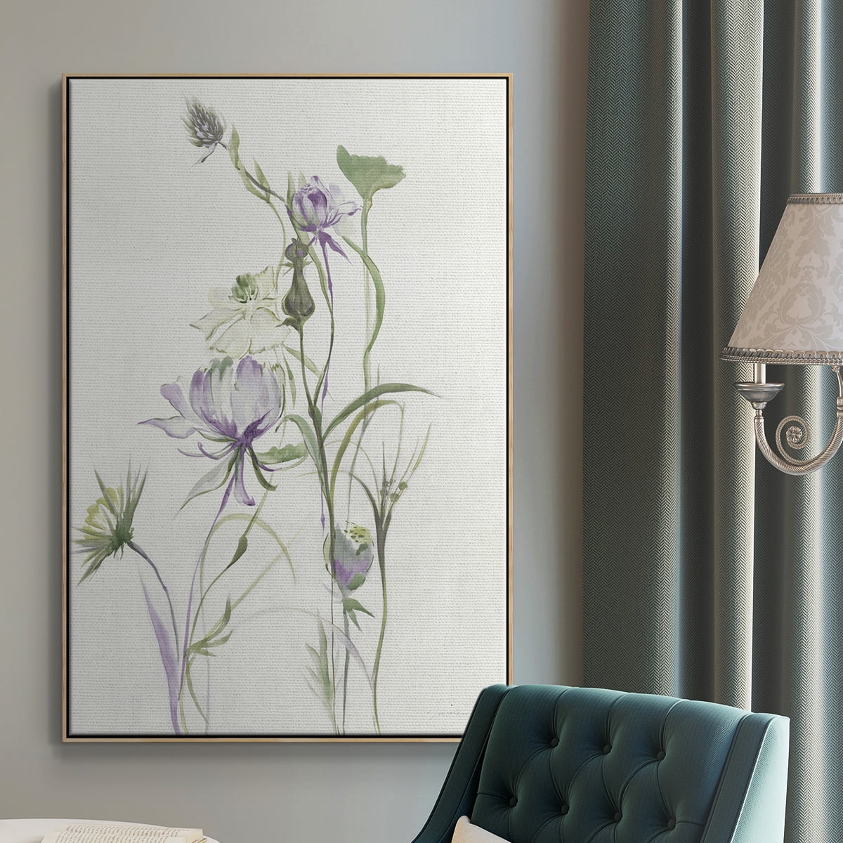 Late Summer Wildflowers II V30 Framed Premium Gallery Wrapped Canvas - Ready to Hang